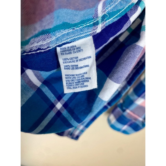 American Eagle Outfitters Flannel Blue / Purple / White - Picture 4 of 5